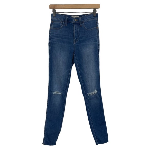 Madewell Roadtripper Jeans: Knee Rip Edition High Rise Distressed Size 25 - Picture 2 of 11